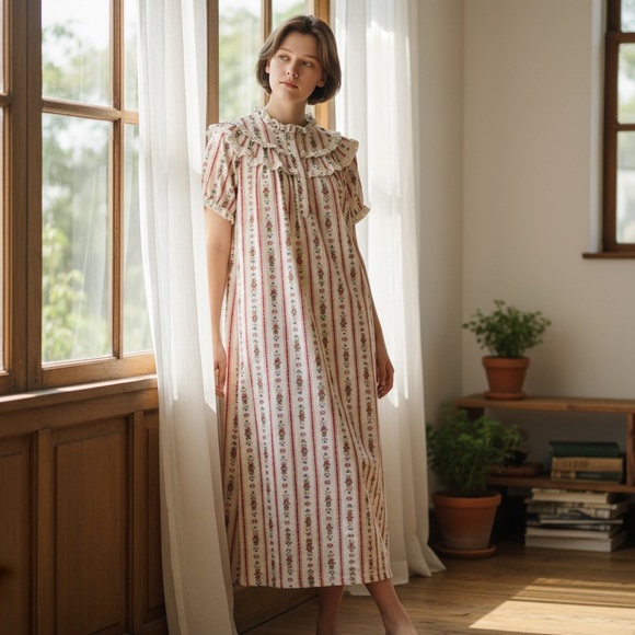 land of Salzburg Other - Lanz of Salzburg Vintage Teddy Bear Flannel Nightgown Girls 14/Womens XS